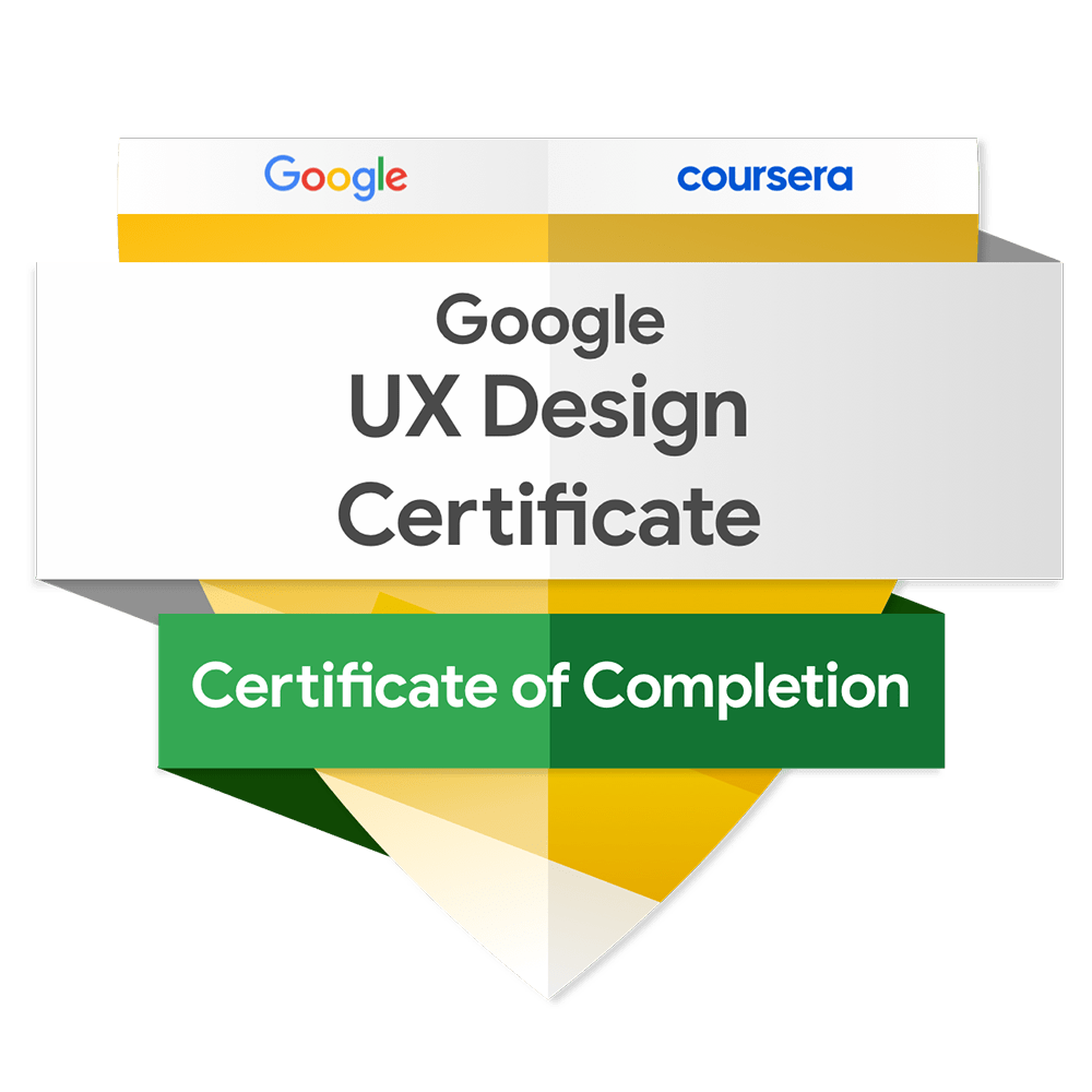 Insignia de certificado de google de duseño UX UI